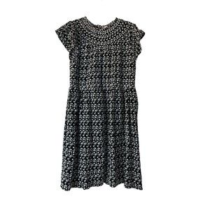 Loft black and white eyelet dress